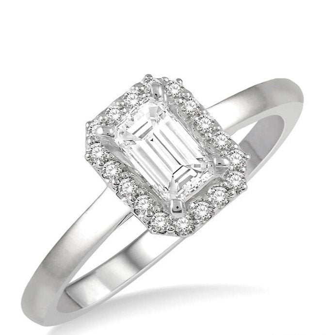 Parkplace Jewelers Emerald Shape Halo Diamond Engagement Ring 261L5PPFHWG-LE