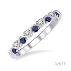 ASHI Alternate Gemstone & Diamond Band 46398PPFHSPWG