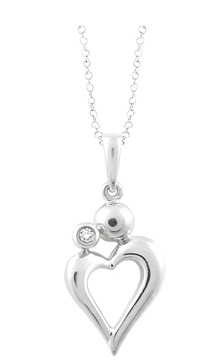 Parkplace Jewelers Silver Heart Shape Diamond Fashion Pendant 86479PPSXSLPD