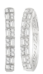 Parkplace Jewelers Double Row Baguette Diamond Hoop Earrings 630C1PPFGERWG