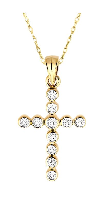 Parkplace Jewelers Cross Bezel Set Diamond Pendant 95106PPFXPD