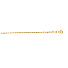 Yellow Gold Diamond Cut/ Textured Solid Diamond Cut Royal Rope Anklet