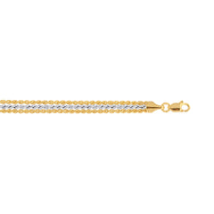Two-tone Gold Diamond Cut/ Textured Ladies Fancy Bracelets & Bangles Bracelet