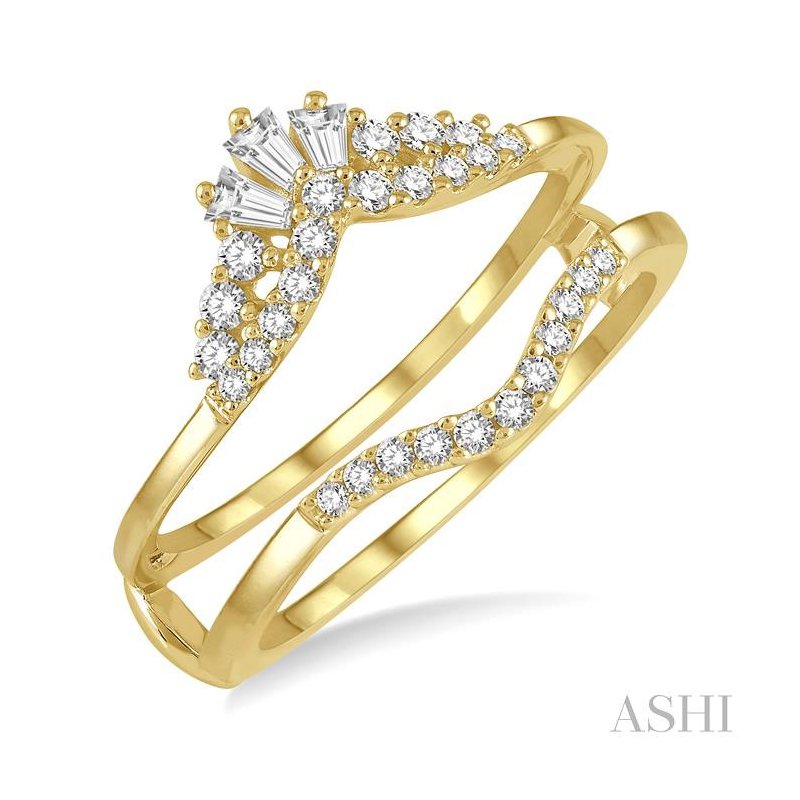 ASHI Chevron Baguette Diamond Insert Ring 29725PPFHYG