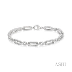 ASHI Silver Paper Clip Diamond Fashion Bracelet 88868PPSSSLTB