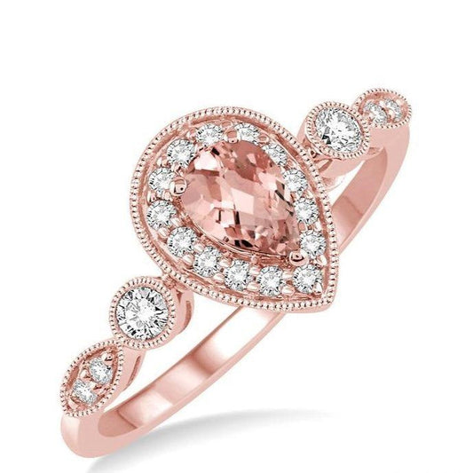Parkplace Jewelers Pear Shape Gemstone & Halo Diamond Ring 40816PPFNMOPG