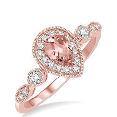Parkplace Jewelers Pear Shape Gemstone & Halo Diamond Ring 40816PPFNMOPG