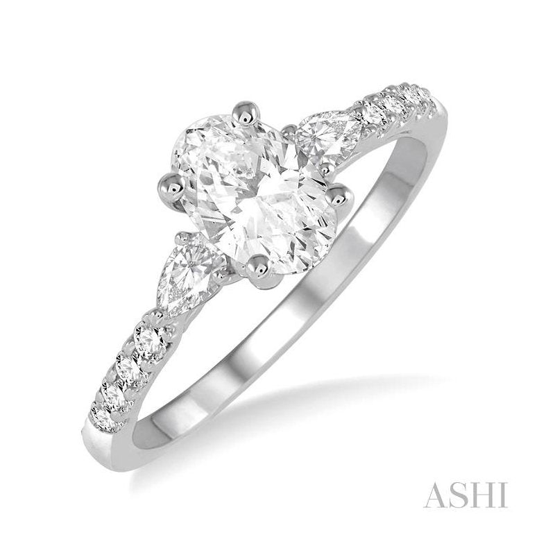 ASHI Oval Shape Diamond Engagement Ring 23712PPFHWG-LE-OV