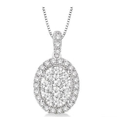 Parkplace Jewelers Oval Shape Halo Lovebright Essential Diamond Pendant 96073PPFVPDWG
