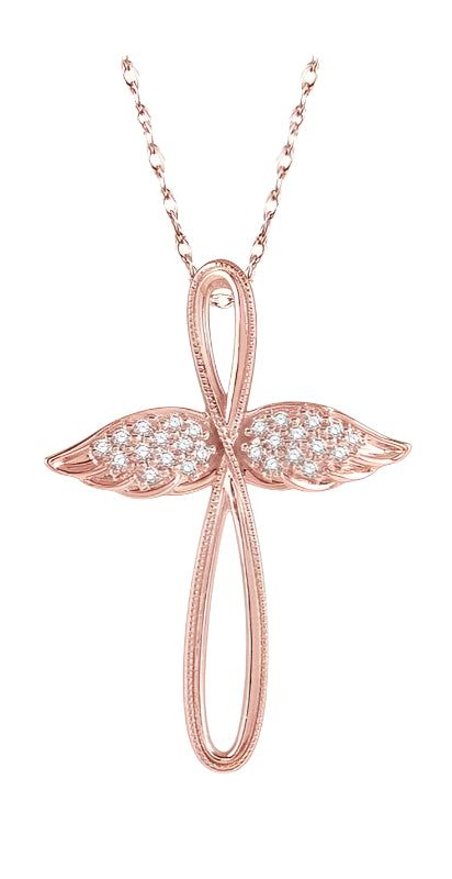 Parkplace Jewelers Angel Wings Cross Diamond Pendant 959A8PPTSPDPG