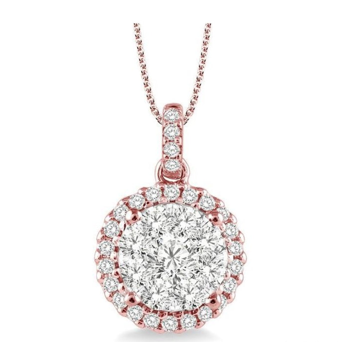 Parkplace Jewelers Round Shape Halo Lovebright Essential Diamond Pendant 94911PPFVPDPW