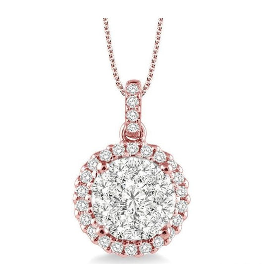 Parkplace Jewelers Round Shape Halo Lovebright Essential Diamond Pendant 94911PPFVPDPW