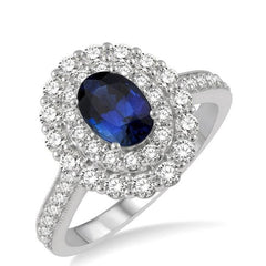 Parkplace Jewelers Oval Shape Gemstone & Halo Diamond Ring 41141PPFHSPWG