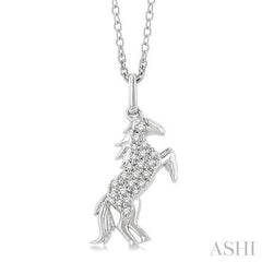 ASHI Horse Petite Diamond Fashion Pendant 645J8PPTSPDWG