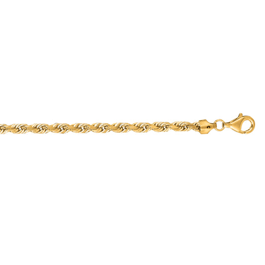 Yellow Gold Diamond Cut/ Textured Diamond Cut Royal Rope Bracelet