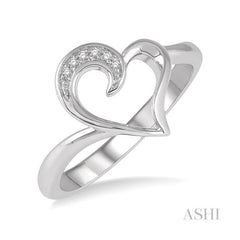 ASHI Silver Heart Shape Diamond Fashion Ring 88799PPSSSLRG