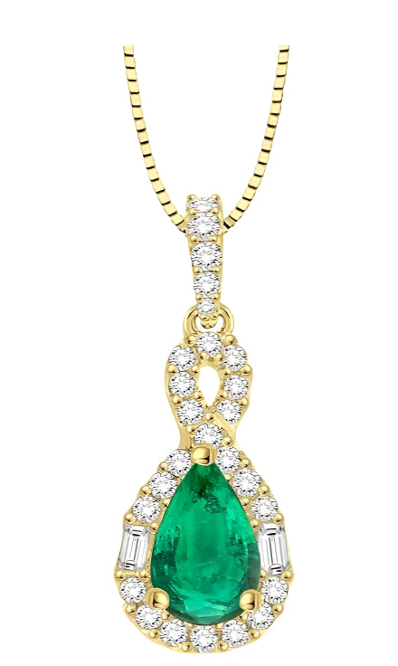 Parkplace Jewelers Pear Shape Gemstone & Halo Diamond Pendant 58535PPFHPDEMYG