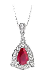 Parkplace Jewelers Pear Shape Gemstone & Halo Diamond Pendant 58448PPFSPDRBWG