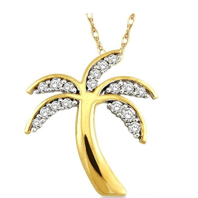 Parkplace Jewelers Palm Tree Diamond Fashion Pendant 63796PPFXPDYG