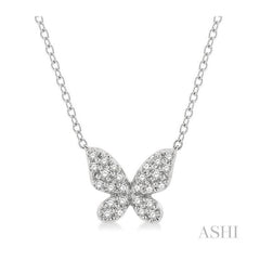 ASHI Butterfly Petite Diamond Fashion Pendant 641A8PPTSPDWG