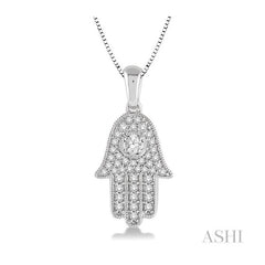 ASHI Hamsa Diamond Pendant 682B4PPFHPDWG