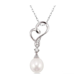 Parkplace Jewelers Heart Shape Pearl & Diamond Fashion Pendant 56679PPFXPDWG