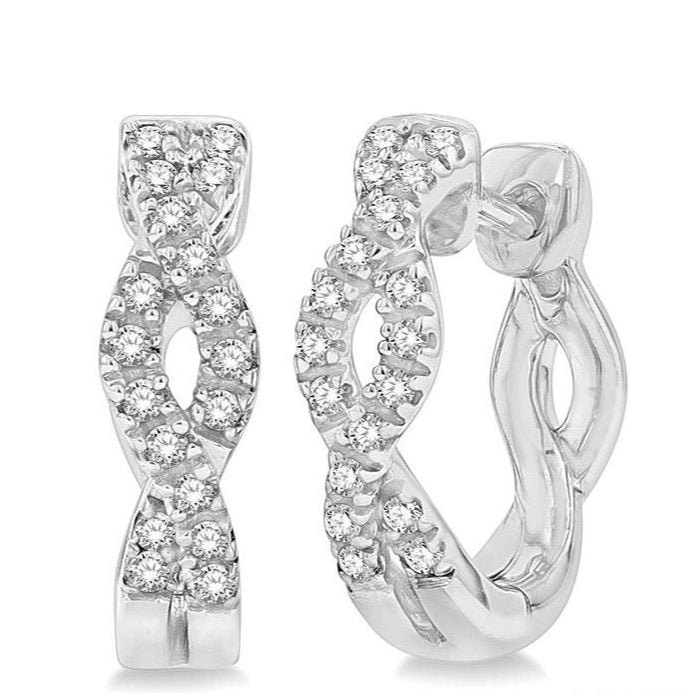 Parkplace Jewelers Swirl Petite Diamond Huggie Fashion Earrings 671V8PPFSERWG
