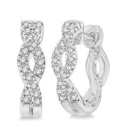 Parkplace Jewelers Swirl Petite Diamond Huggie Fashion Earrings 671V8PPFSERWG