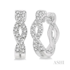 ASHI Swirl Petite Diamond Huggie Fashion Earrings 671V8PPFSERWG
