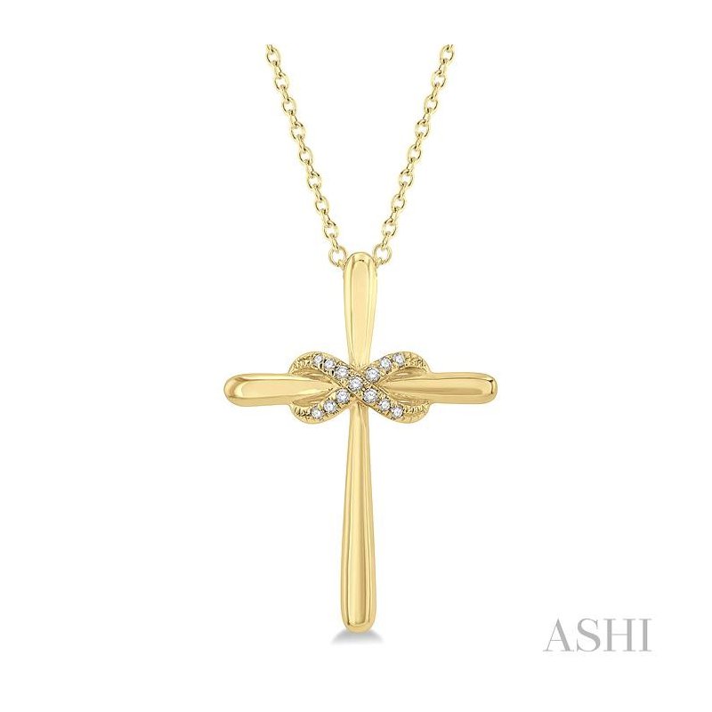 ASHI Infinity Cross Petite Diamond Pendant 957B9PPTSPDYG