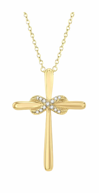 Parkplace Jewelers Infinity Cross Petite Diamond Pendant 957B9PPTSPDYG