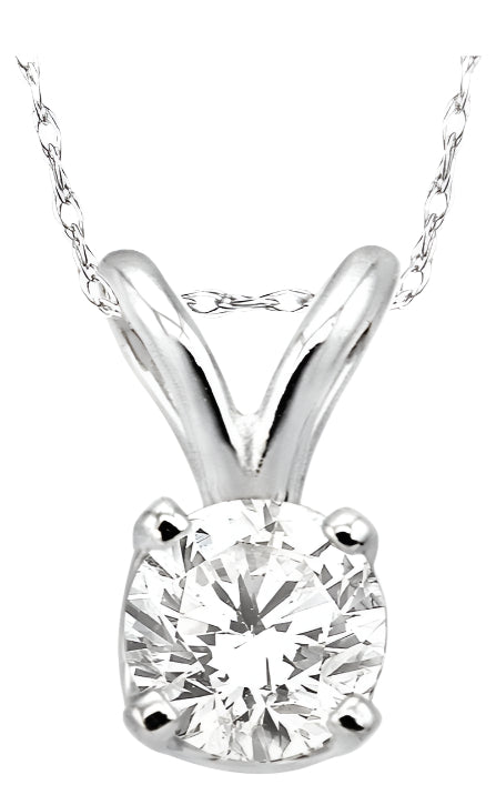 Parkplace Jewelers Round Shape Diamond Solitaire Pendant 90137PPFNPDW