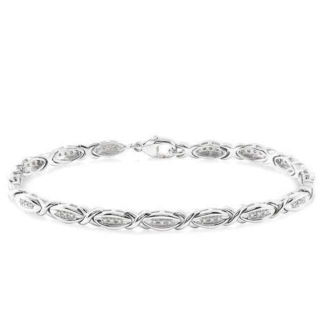 Parkplace Jewelers Silver Diamond Bracelet 85148PPSSSLTB
