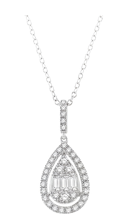 Parkplace Jewelers Pear Shape Halo Fusion Diamond Pendant 932H5PPFHPDWG