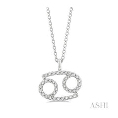 ASHI Cancer Zodiac Diamond Pendant 635Y8PPTSPDWG-CANC