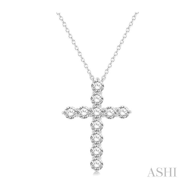 ASHI Cross Diamond Pendant 96450PPFGPDWG-3.00