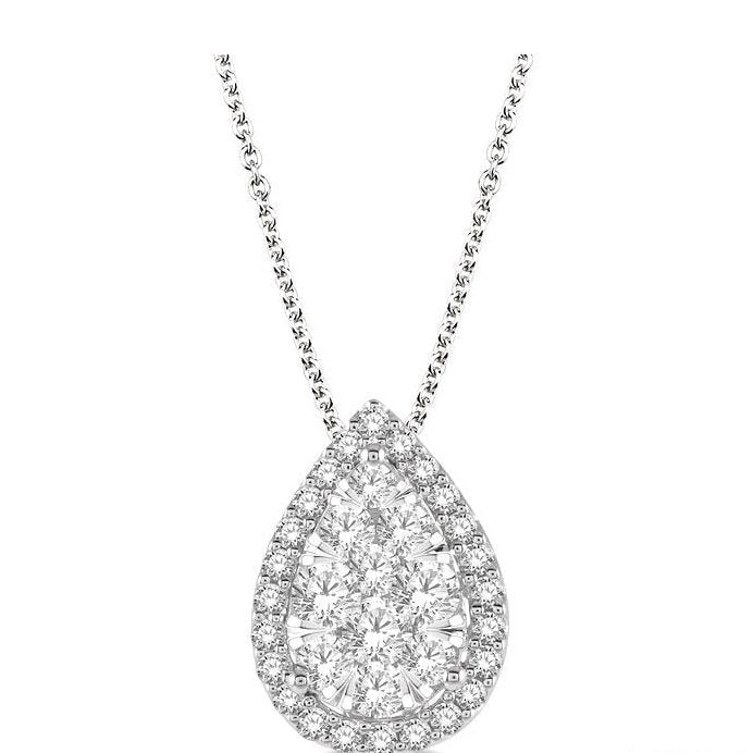 Parkplace Jewelers Pear Shape Halo Lovebright Essential Diamond Pendant 917B2PPFVPDWG