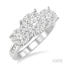 ASHI Round Shape Past Present & Future Lovebright Essential Diamond Ring 36910PPFGWG-2.00