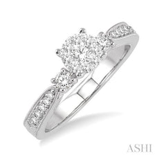 ASHI Round Shape Lovebright Diamond Engagement Ring 15325PPFGWG-LE