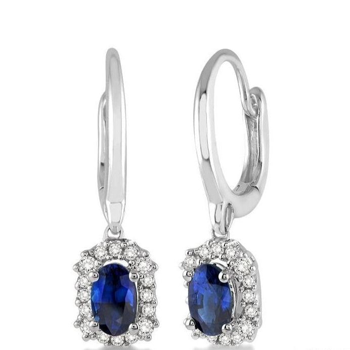 Parkplace Jewelers Oval Shape Gemstone & Halo Diamond Earrings 58488PPFNERSPWG