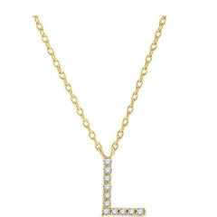 Parkplace Jewelers Block 'L' Initial Diamond Pendant 912F9PPTSPDYG-L
