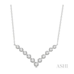 ASHI Chevron Diamond Necklace 996JVPPFGNKWG