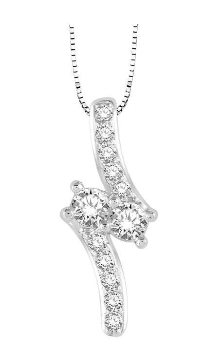 Parkplace Jewelers 2 Stone Diamond Pendant 662L1PPFHPDWG