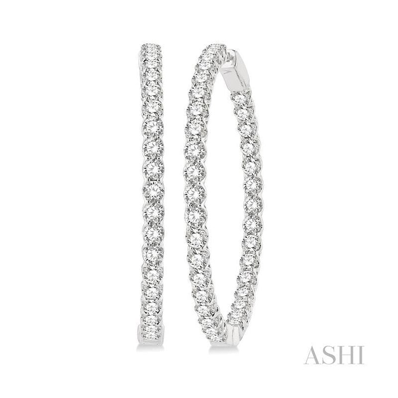 ASHI Inside-Out Diamond Hoop Earrings 628C0PPFGERWG-7.00