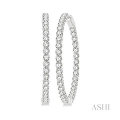 ASHI Inside-Out Diamond Hoop Earrings 628C0PPFGERWG-7.00