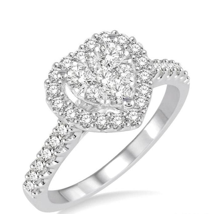 Parkplace Jewelers Heart Shape Halo Lovebright Essential Diamond Engagement Ring 129B3PPFVWG