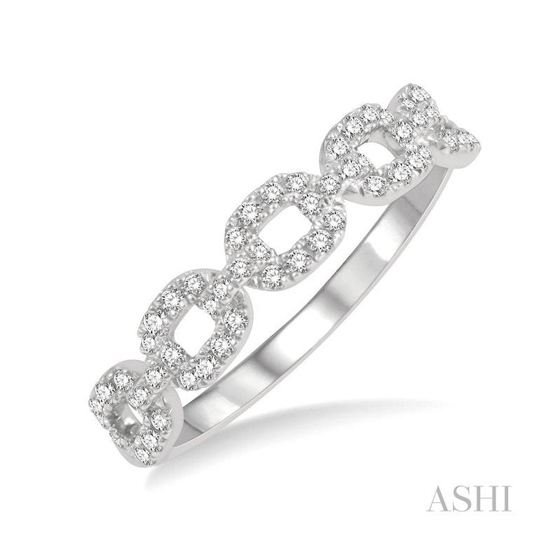 ASHI Stackable Paper Clip Diamond Fashion Ring 326A6PPFHWG