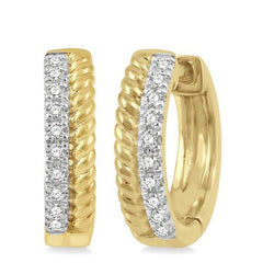 Parkplace Jewelers Rope Petite Diamond Huggie Fashion Earrings 667V8PPFSERYG