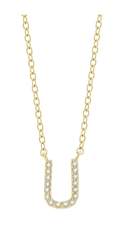 Parkplace Jewelers Block 'U' Initial Diamond Pendant 912F9PPTSPDYG-U