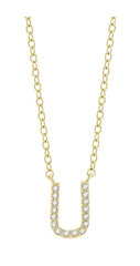 Parkplace Jewelers Block 'U' Initial Diamond Pendant 912F9PPTSPDYG-U